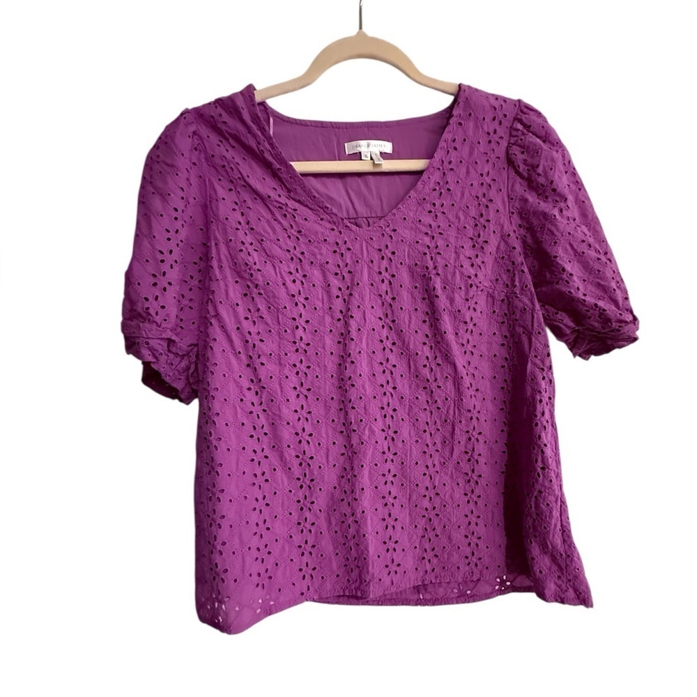 Draper James Heidi V-Neck Eyelet Blouse​​​​